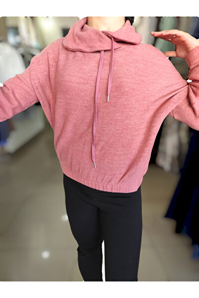 Sublime Butik Hanorac scurt Welsoft cu guler șal pentru femei