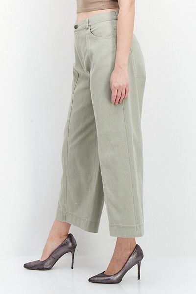 Esprit Womens Regular Fit Plain Wide Leg Pants, Grey