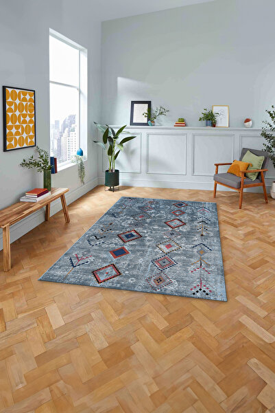 Napoli Home Covor de bucătărie și sufragerie, imprimat digital, model etnic nordic, lavabil, anti-alunecare