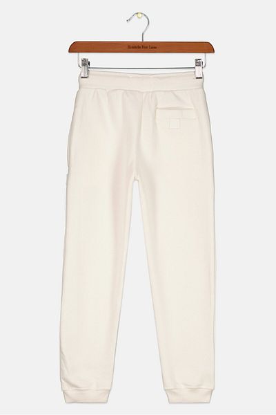 Fudo Kids Boy Brand Logo Jogger Pants, White