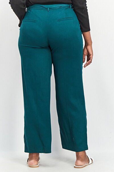 Gerry Weber Women Regular Fit Solid Palazzo Pants, Dark Green