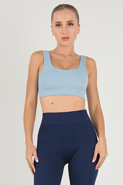 Doremi Seamless Ribbed Sports Bra with Support Pads