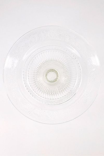 Muy Mucho Luxury Decorative Glass Tray With Embossed Foot, Transparent