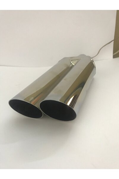 Universal Çif çıkış kurt egzoz KROM 60mm çapraz kesim Uyumlu