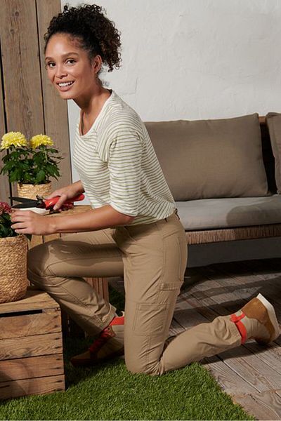 Tchibo Women Regular Fit Plain Jogger Pants, Brown