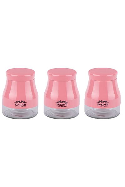 Lucena Pink 3-Piece Spice Set Jar Set