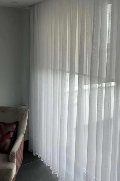 Emes İpek Zemin Hayalet Düz Tül, Her Odaya Uygun, 1/3 Sık Pile Dikim