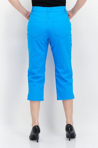 Gloria Vanderbilt Women Regular Fit High Rise Solid Capri Pants, Blue