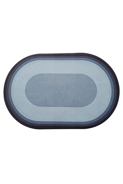 jetfast 57*38 cm 2,5 mm Οβάλ πατάκι μπάνιου που απορροφά νερό - Μαύρο γκρι αντιολισθητικό Ablution
