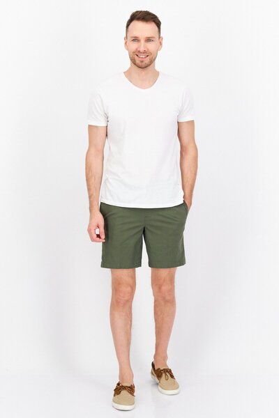Perry Ellis Men Drawstring Plain Basic Shorts, Olive