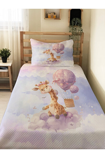 Evmila Drăguț Girafe Model Bebeluși și Copii Printed Single Pique Set 160x230