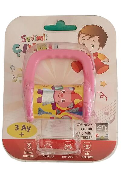 KIZILKAYA Cute Rattle Baby Teether Rattle Pink Color