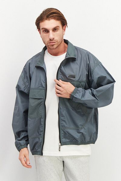 Adidas Originals Men Sportswear Fit Long Sleeves Outdoor Jacket, Slate Grey