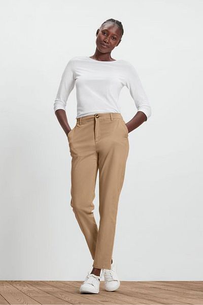 Tchibo Women Regular Fit Plain Skinny Pants, Brown
