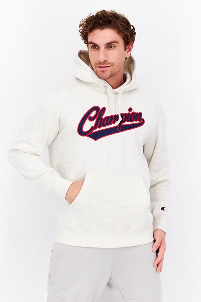 Champion Men Sportswear Fit Outdoor Hooded Sweatshirt, Beige