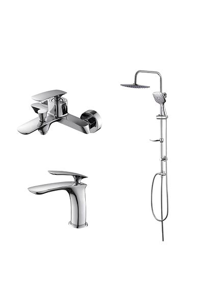 Newarc Slim Sink, Bathroom Faucet, Shower Unit Set 121521 - 121511 - 121530
