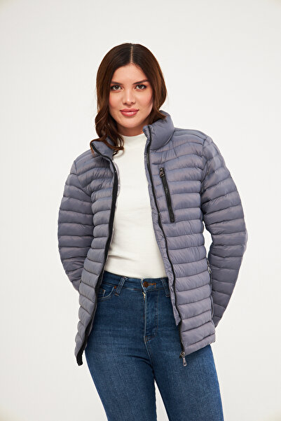 Avones Women's Waterproof Padded Quilted Puffer Jacket with Zippered Front Length and Pockets