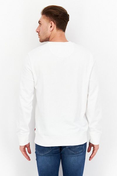 Levi's Men Crew Neck Long Sleeve Graphic Print Sweatshirt, White