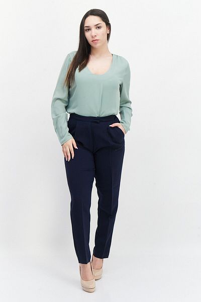 French Connection Women Wide Leg Plain Palazzo Pants, Navy