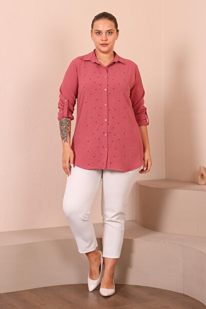 Ferace Women's Hijab Clothing Large Size Tunic Shirt Stone Balanced