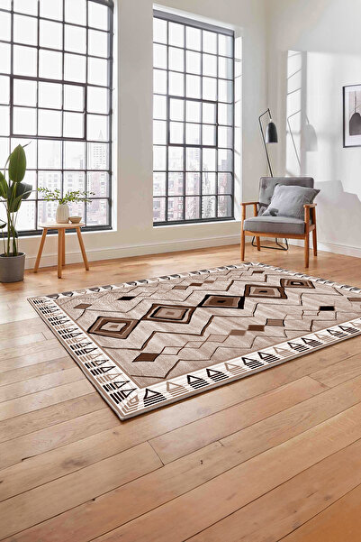 Napoli Home Printed Nordic Frame Model Washable Non-Slip Runner Kitchen Living Room Carpet