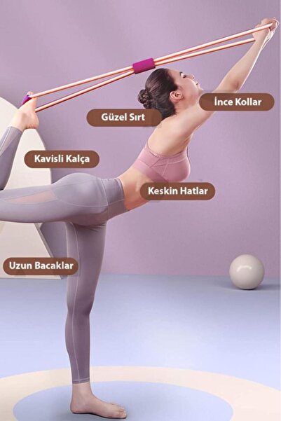 jetfast 1 bucăți de cauciuc de rezistență pentru Pilates roz - frânghie și cauciuc de putere fluture