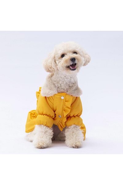 Pawstar Yellow Elizabeth Dog Coat Dog Raincoat Dog Outfit Dog Dress
