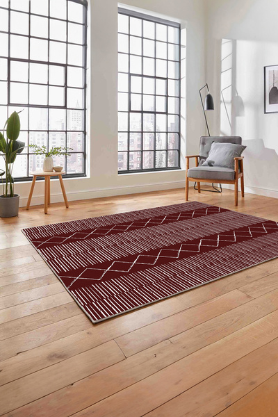 Napoli Home Printed Nordic Wicker Pattern Washable Non-Slip Runner Kitchen Living Room Carpet