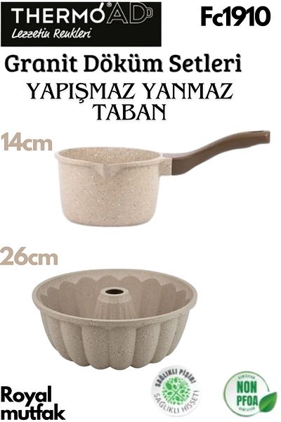 ThermoAD 26 cm Mink Colored Granite Milk Bowl - Sauce Bowl and Cast Detail