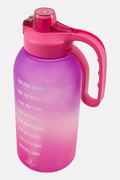 Hydroclear Motivational Ombre Jumbo Water Bottle With Straw 3780 ml, Purple