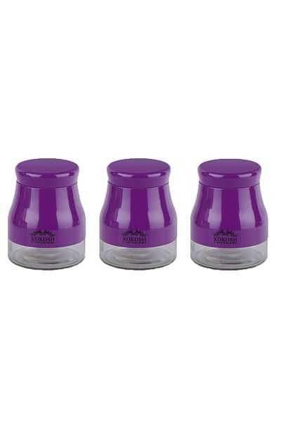 Lucena Purple 3-Piece Jar Spice Set