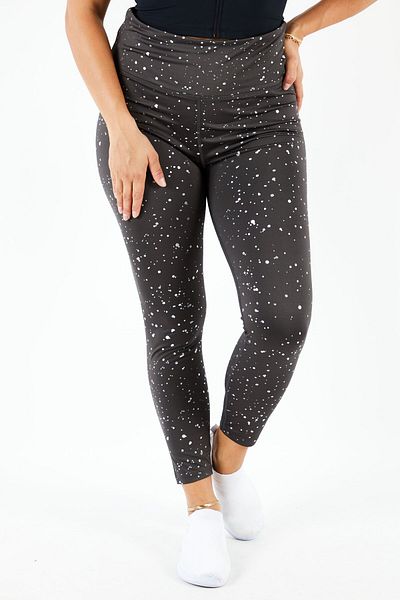 Nine West Women Sportswear Fit Textured Training Leggings, Black