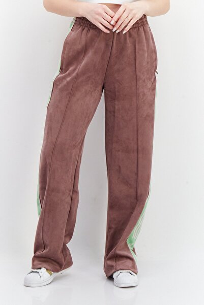 Adidas Originals بنطال رياضي نسائي رياضي بشعار مطرز، مجموعة أرجوانية