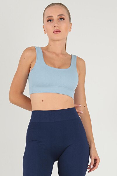 Doremi Seamless Ribbed Sports Bra with Support Pads