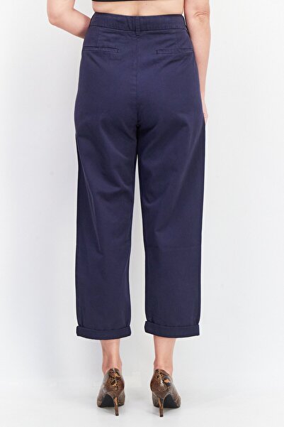 Esprit Women Regular Fit Solid Trouser Pants 28 Length, Navy