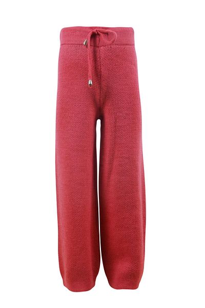 Minora Girl's Knitwear Wide Leg, Elastic Waist Trousers 6-9 Years Fuchsia