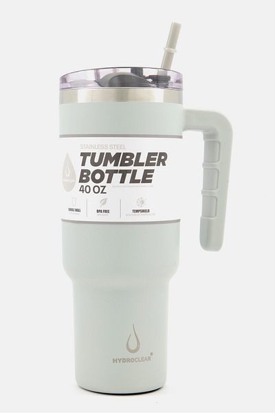 Hydroclear Tumbler With Handle And Straw Lid 1,2L, Light Grey