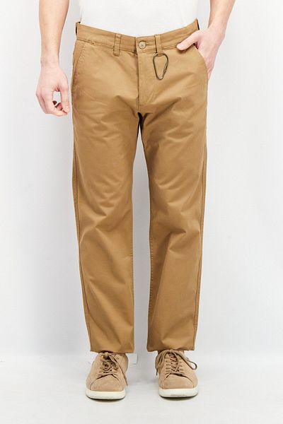 Esprit Men Straight Fit Solid Chino Pants, Brown