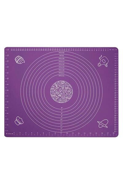 Genel Markalar Çok Amaçlı Mor Renk Slikon Hamur Açma Matı 50x40 Cm