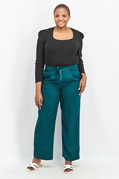 Gerry Weber Women Regular Fit Solid Palazzo Pants, Dark Green