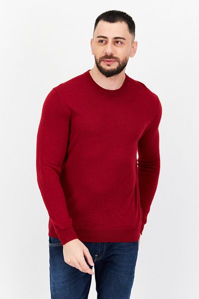 Club Room Men Crew Neck Knitted Long Sleeve Sweater, Red Heather