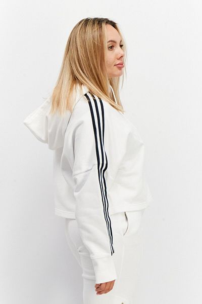 adidas Women Sportswear Fit Long Sleeve Cropped Hoodie, White