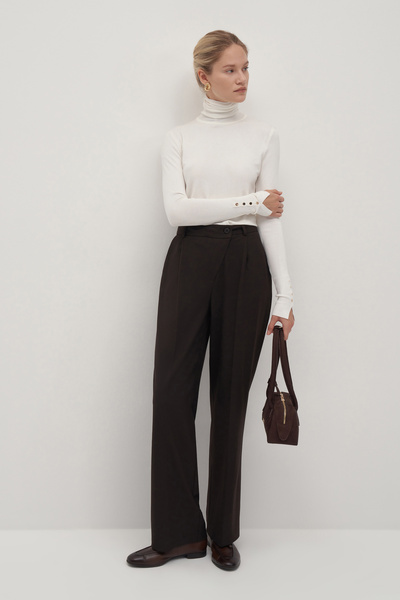 Mathilda Store Acı Kahve Private Edition Cross Palazzo Pantolon