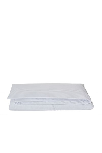 Komfort Home Single Striped Cotton Satin Duvet Cover / White