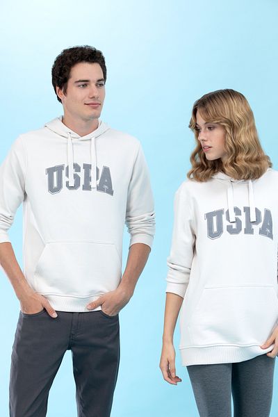 U.S. Polo Assn. Βασική φούτερ με κουκούλα από πέτρα 50273736 -vr049