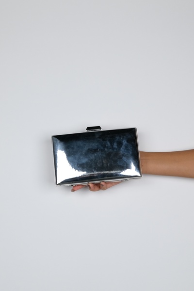 LuviShoes Domi̇ngos Silver Mirror Women's Evening Dress Bag