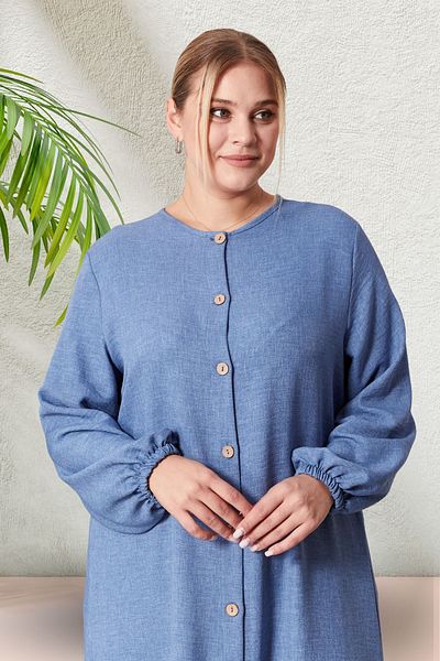 Ferace Σετ 2 τεμαχίων λινό Plus Size Ayrobin - Γυναικείο