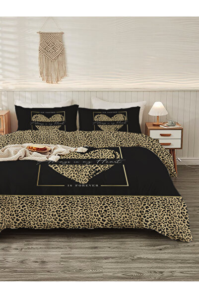 Evmila Modern Desenli Baskılı Çift Kişilik 200x220 Cm 2 Adet 50x70cm Nevresim...