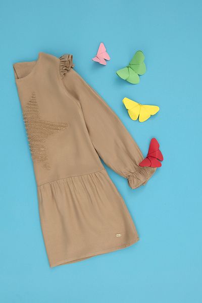 U.S. Polo Assn. Girl's Sand Long Sleeve Woven Dress 50273514-Vr085