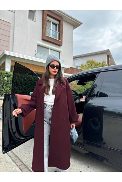 ESRAHELVACI Παλτό Claret Red Wool Blended Premium Blend